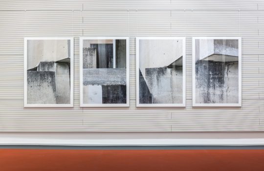 Installation View "Tobias Grewe - PARTITUR BRUT", Baukunstarchiv NRW (left to right: RAW #25, #11, #14, #24) Photo: Sebastian Drüen